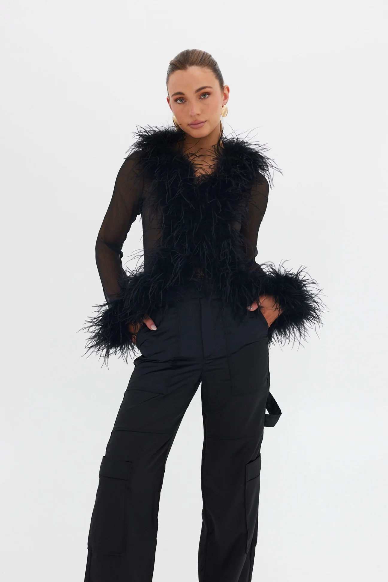 Tollas blúz – Cardigan Feather - Image 11