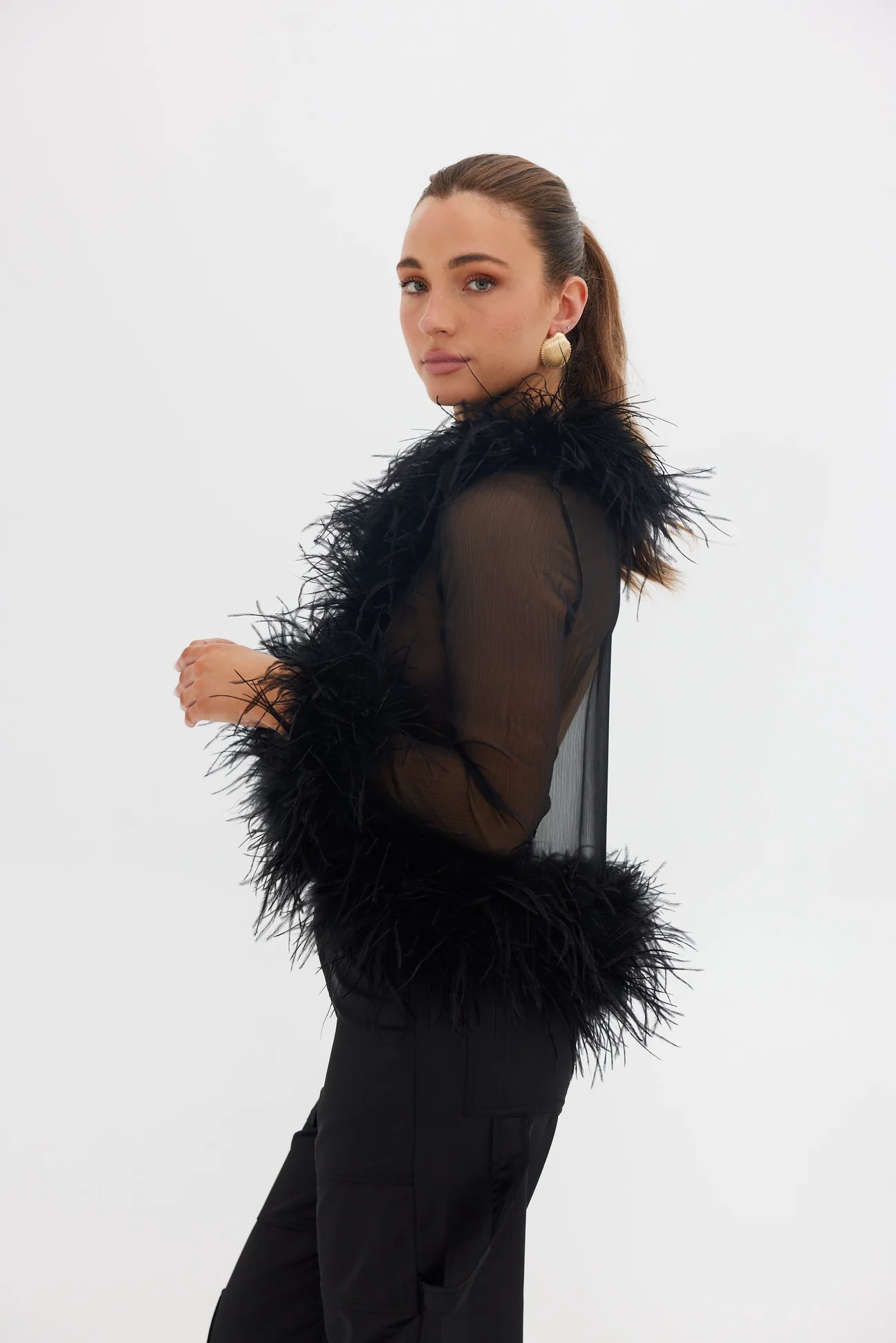 Tollas blúz – Cardigan Feather - Image 12