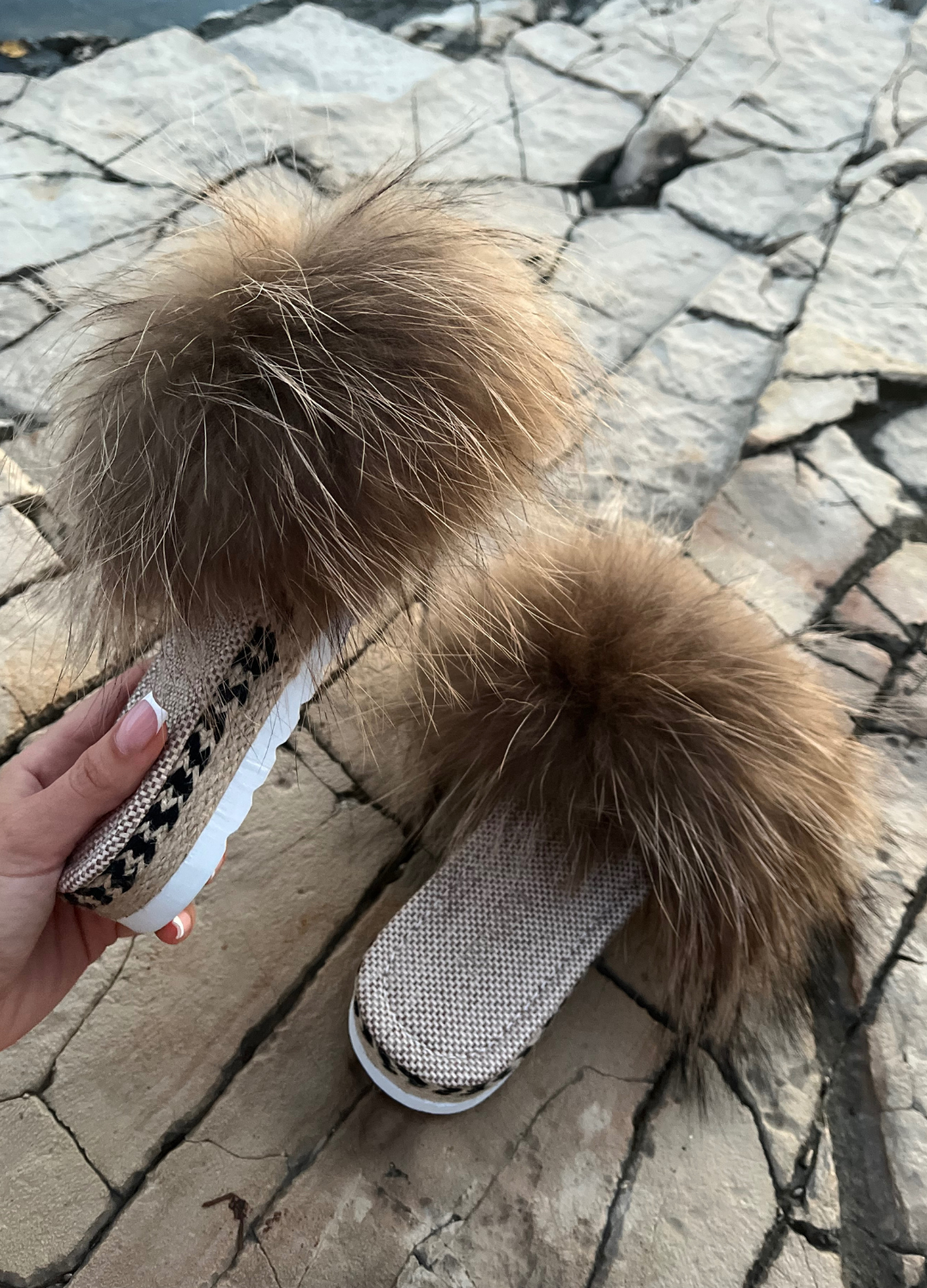 Kötött papucs szőrmével – Ralla